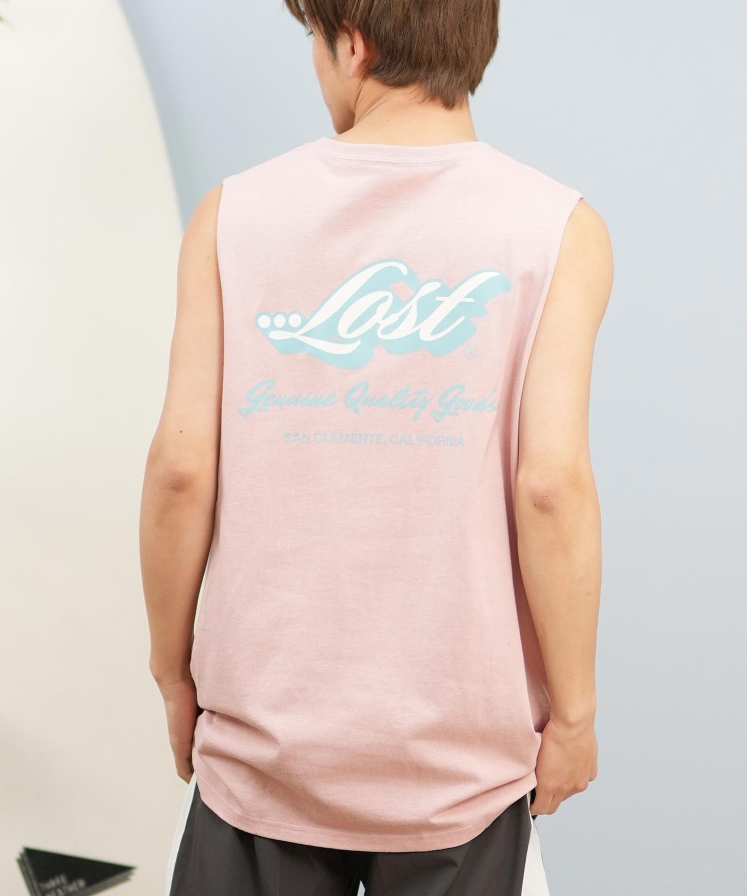 lost ロスト タンクトップ メンズ ノースリーブ バックプリント L25S