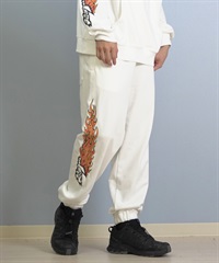 LOST ロスト ロングパンツ メンズ スウェットパンツ 古着風 ヴィンテージ加工 裏毛 セットアップ対応 L25F-3102 ムラサキスポーツ限定(WHT-M)