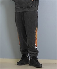 LOST ロスト ロングパンツ メンズ スウェットパンツ 古着風 ヴィンテージ加工 裏毛 セットアップ対応 L25F-3102 ムラサキスポーツ限定(BLK-M)