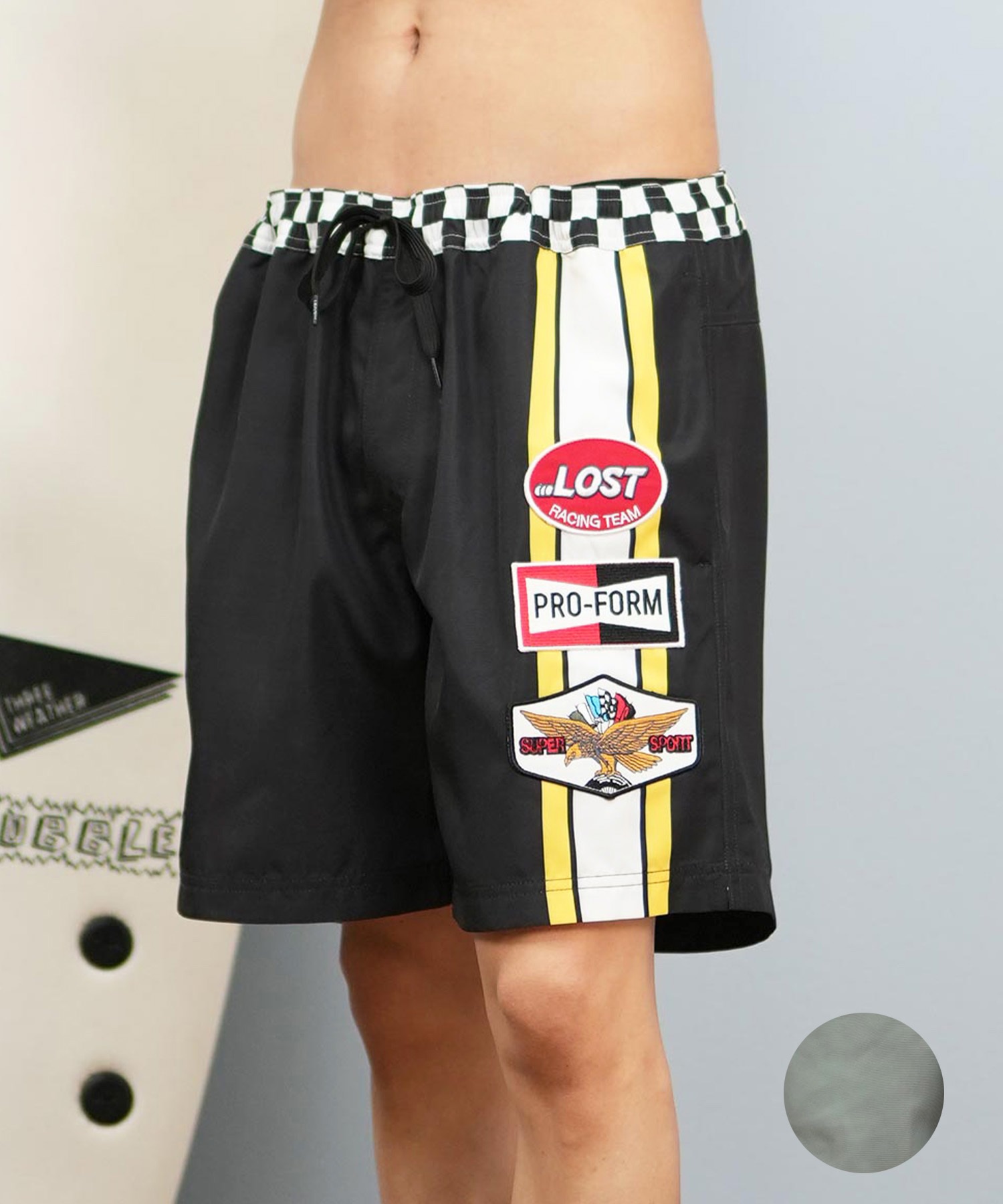 90s Vlntage LOST - SURF SHORTS 海パン Lost Enterprises × Vintage Vintage Flames Board Shorts LOST