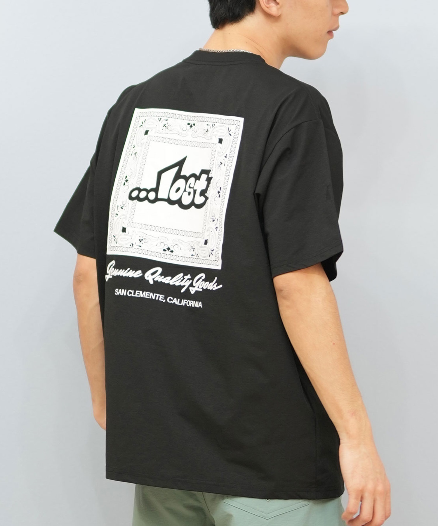 LOST ロスト 水着 ラッシュガード 半袖 Tシャツ メンズ バックプリント