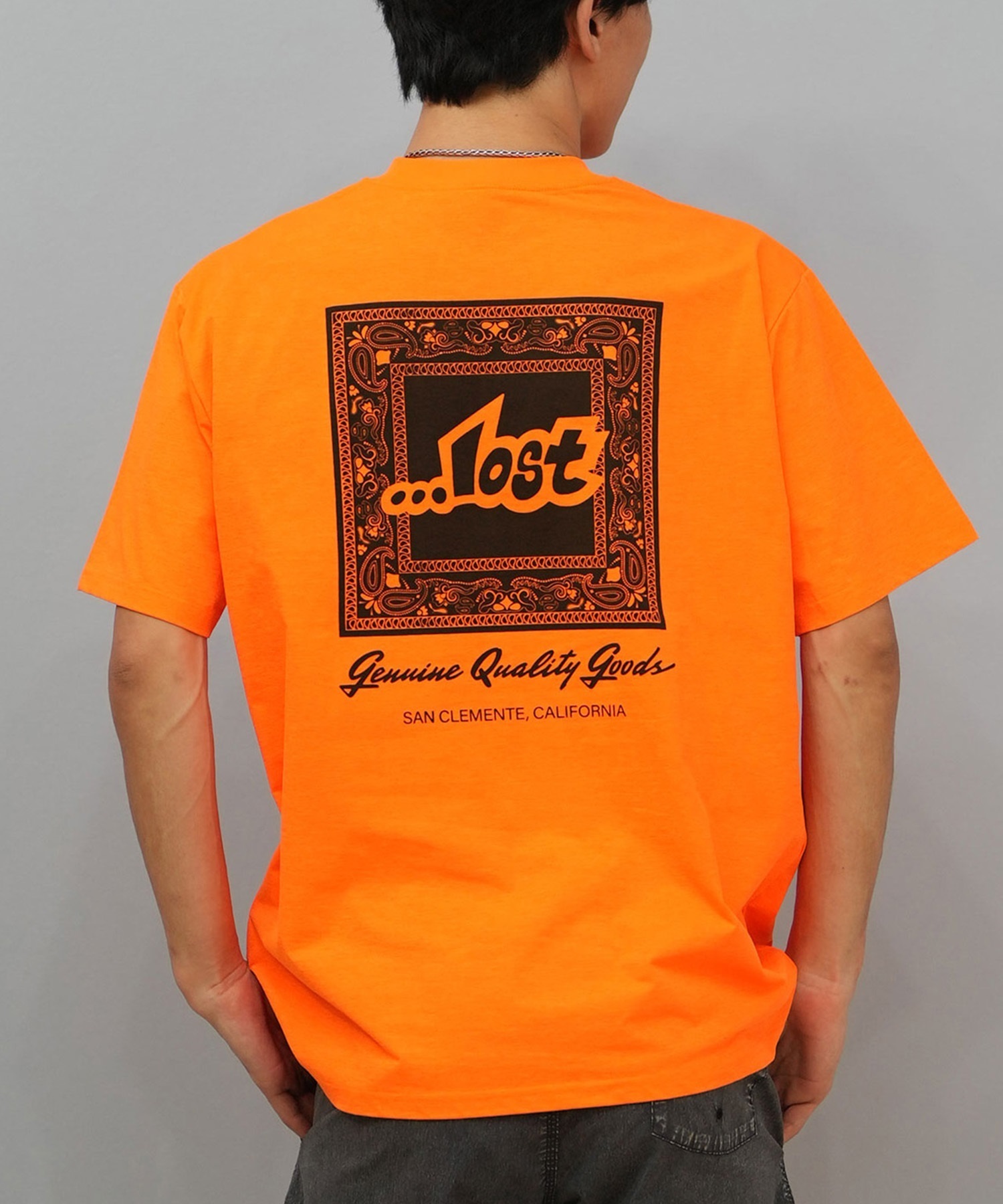 LOST ロスト 水着 ラッシュガード 半袖 Tシャツ メンズ バックプリント