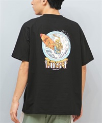 LOST ロスト 水着 ラッシュガード 半袖 Tシャツ メンズ バックプリント 水陸両用 吸水速乾 UVカット L25S-4302 ムラサキスポーツ限定(BLK-M)