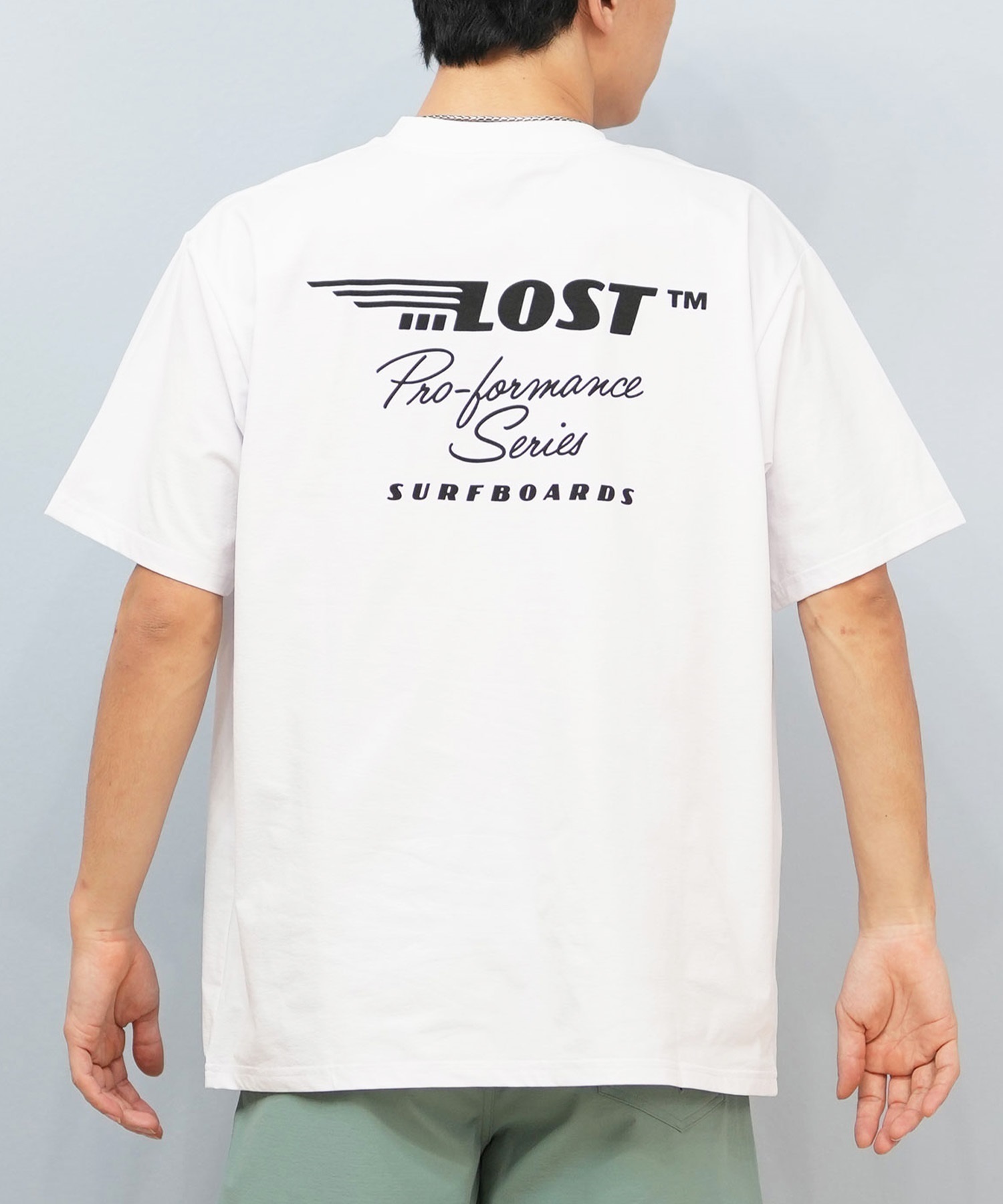 LOST ロスト 水着 ラッシュガード 半袖 Tシャツ メンズ バックプリント 水陸両用 吸水速乾 UVカット L25S-4303 ムラサキスポーツ限定(WHT-M)