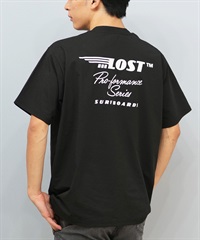 LOST ロスト 水着 ラッシュガード 半袖 Tシャツ メンズ バックプリント 水陸両用 吸水速乾 UVカット L25S-4303 ムラサキスポーツ限定(BLK-M)
