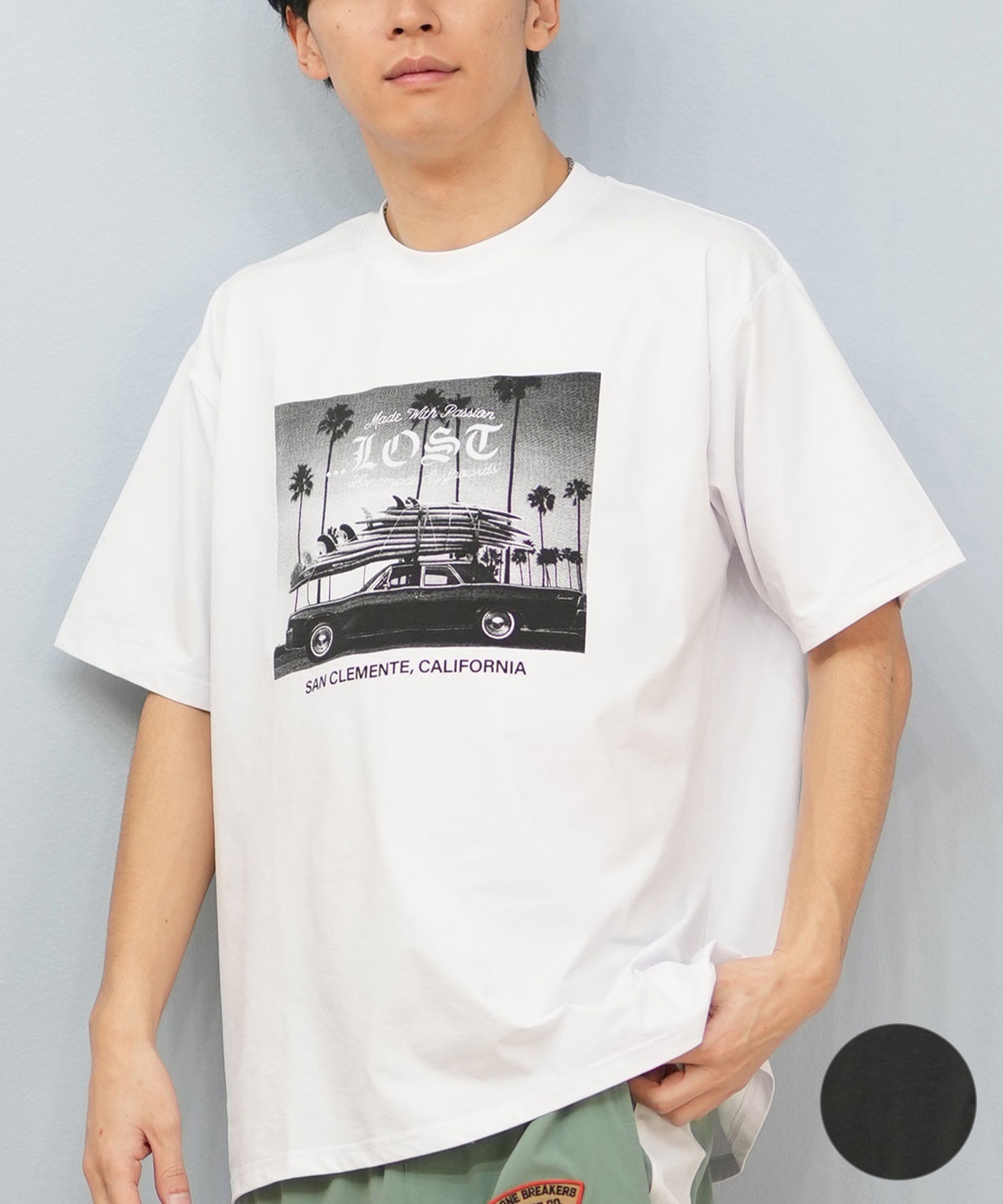 夏休み LOST ロスト 水着 ラッシュガード 半袖 Tシャツ メンズ フォトT 水陸