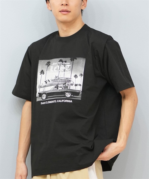 LOST ロスト 水着 ラッシュガード 半袖 Tシャツ メンズ フォトT 水陸両用 吸水速乾 UVカット L25S-4304 ムラサキスポーツ限定