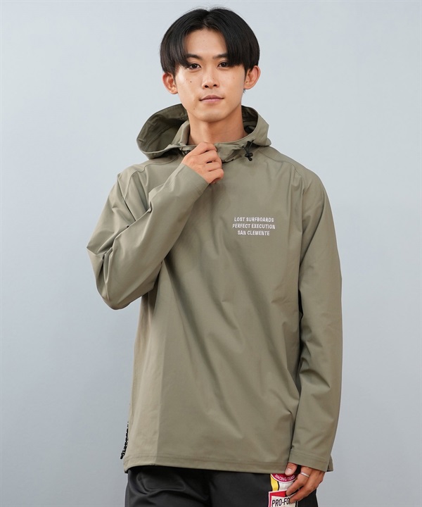 LOST ロスト 水着 ラッシュガード 長袖 Tシャツ ロンT メンズ 水陸両用 フード UVカット L25S-4308 ムラサキスポーツ限定