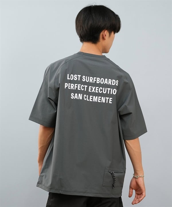 LOST ロスト 水着 ラッシュガード 半袖 Tシャツ メンズ 水陸両用 バックプリント UVカット L25S-4309 ムラサキスポーツ限定
