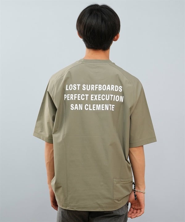 LOST ロスト 水着 ラッシュガード 半袖 Tシャツ メンズ 水陸両用 バックプリント UVカット L25S-4309 ムラサキスポーツ限定