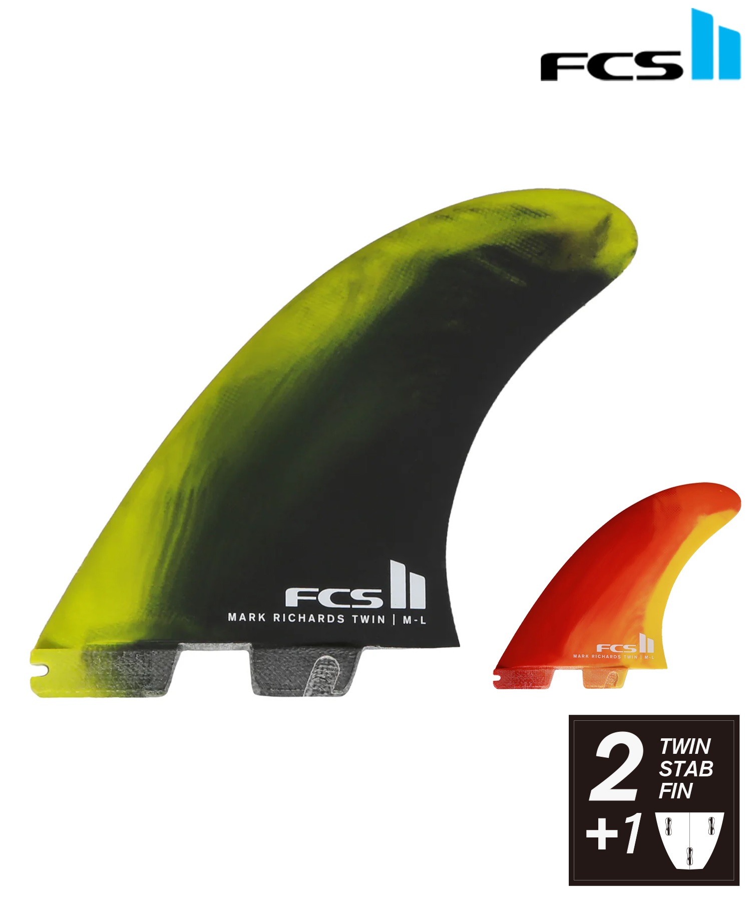 FCS II Mark Richards Twin + Stabiliser Fins - FCS - FCS US