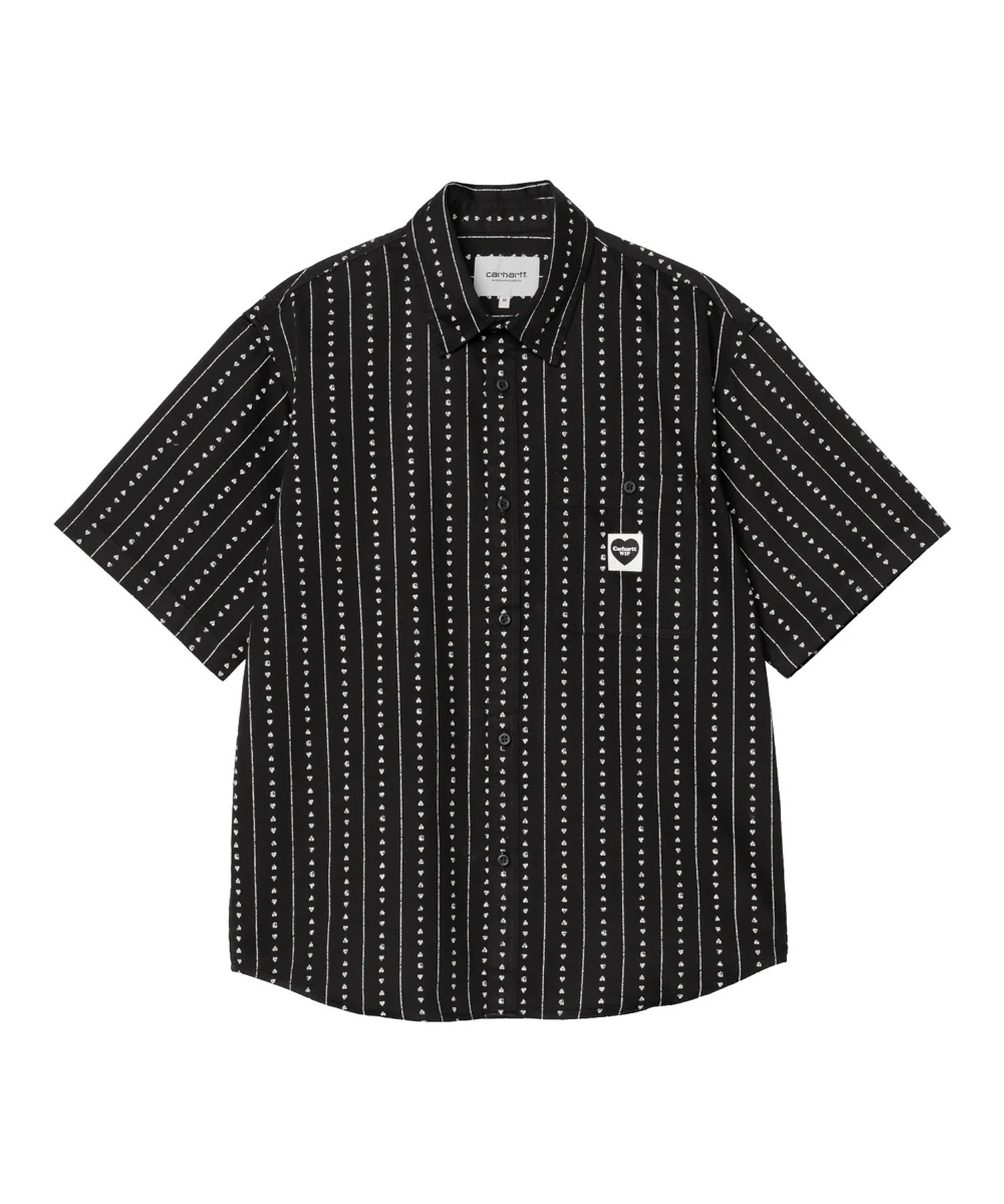 Carhartt WIP カーハートダブリューアイピー 半袖シャツ メンズ 総柄 ショートスリーブドリューシャツ S/S DREWE SHIRT I034537(BLACK-M)