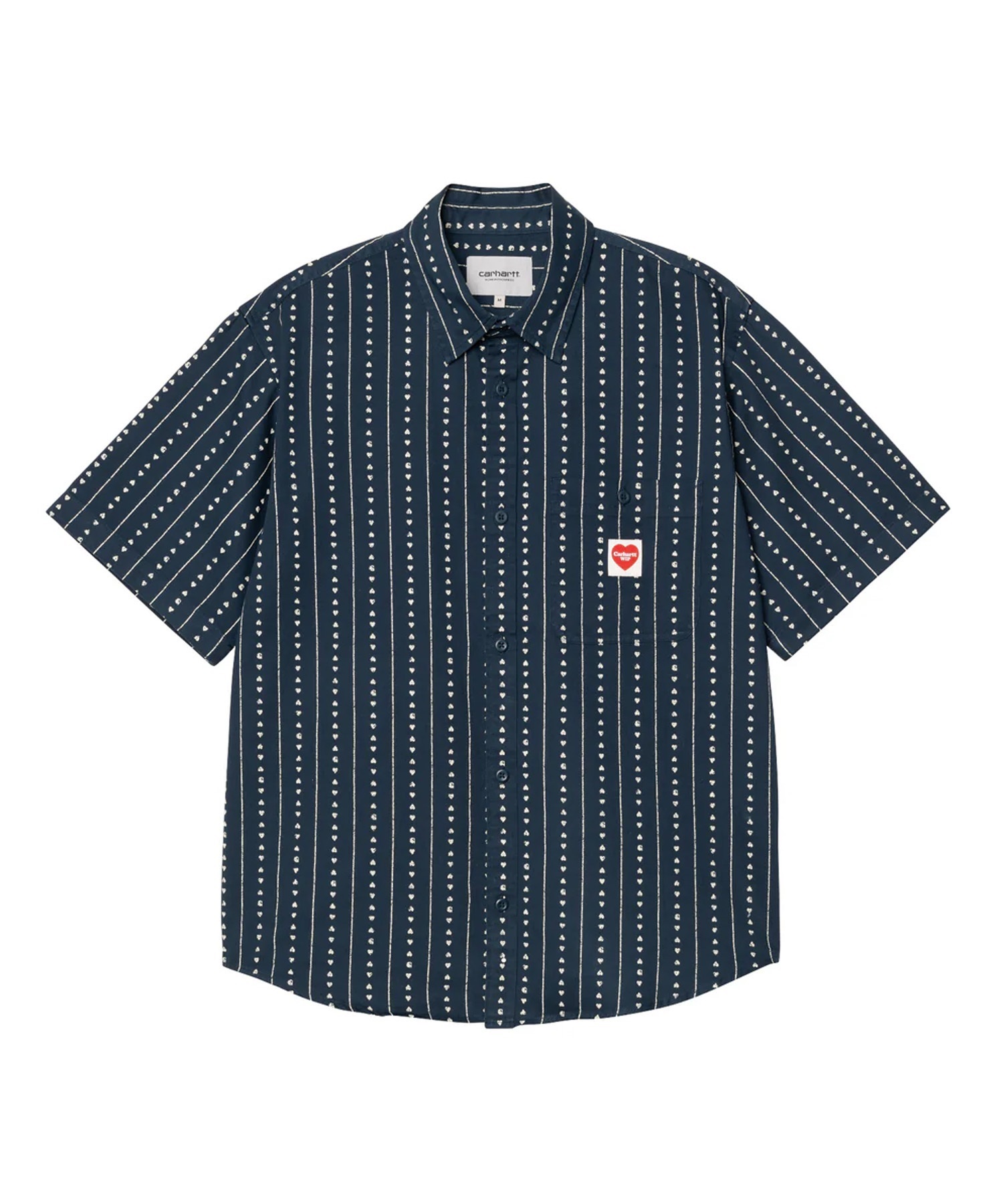 Carhartt WIP カーハートダブリューアイピー 半袖シャツ メンズ 総柄 ショートスリーブドリューシャツ S/S DREWE SHIRT I034537(INK-M)