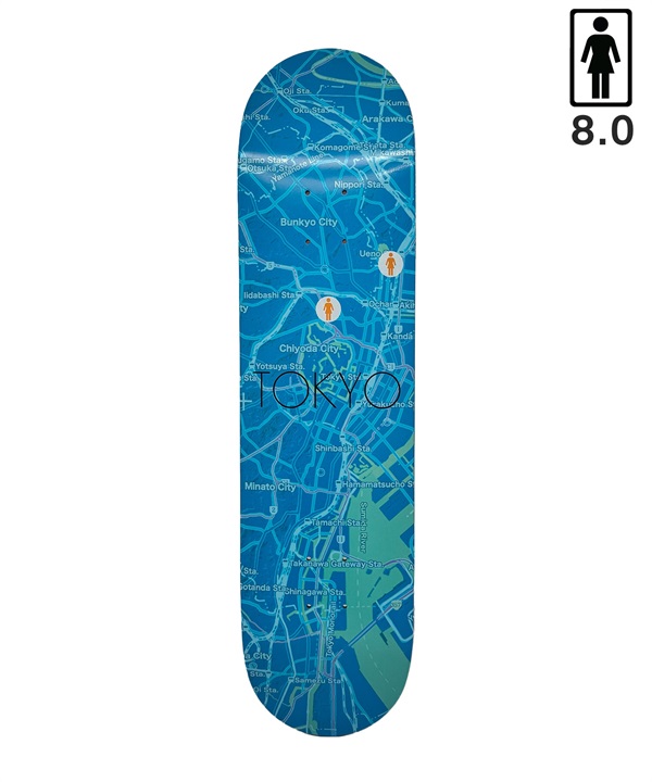 GIRL ガール スケートボード デッキ 8.0 inch MR MAPS SERIES  ムラサキスポーツ