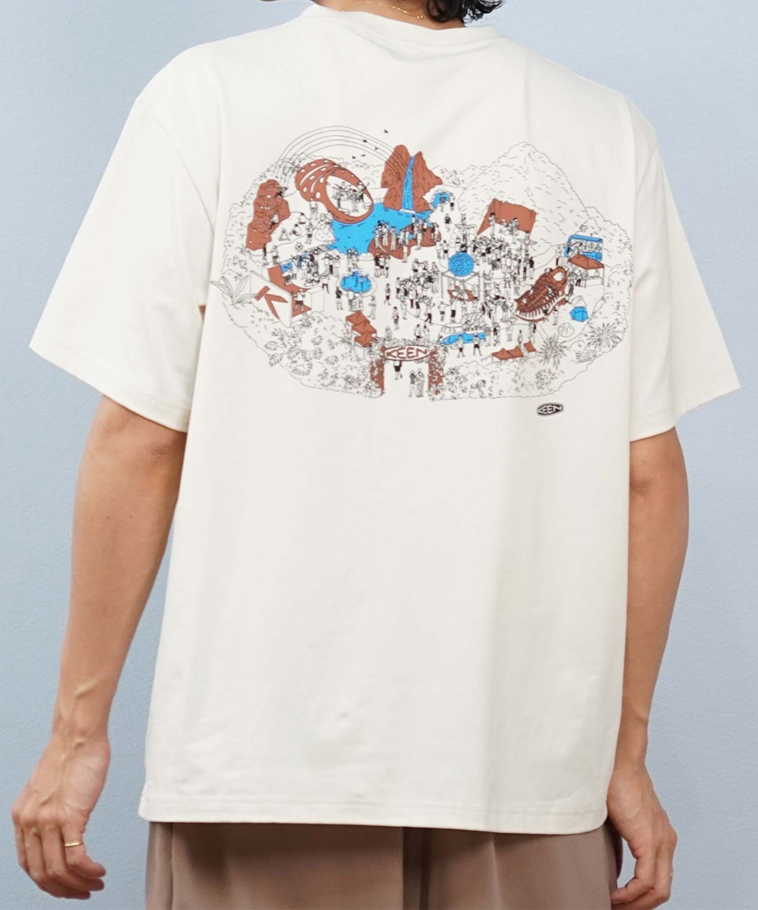 KEEN キーン 半袖 Tシャツ メンズ バックプリント 高機能 吸水速乾 帯電防止 温度調節 抗菌 ハーベスト パーク ティー 1030934(WTCA-S)
