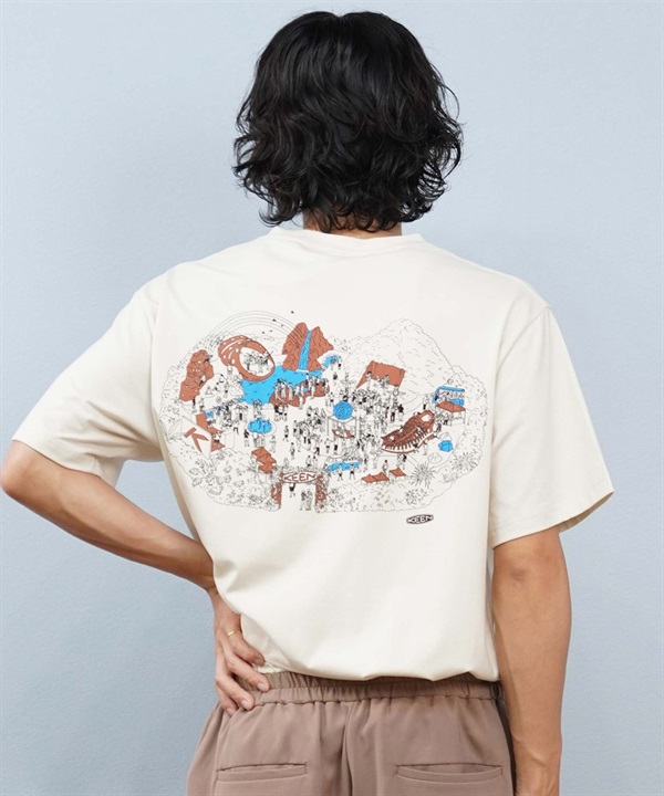 KEEN キーン 半袖 Tシャツ メンズ バックプリント 高機能 吸水速乾 帯電防止 温度調節 抗菌 ハーベスト パーク ティー 1030934