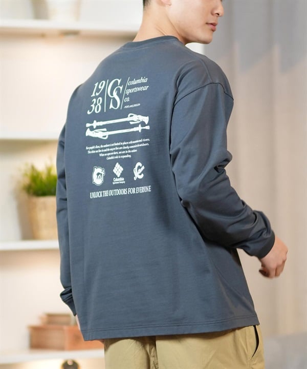 Columbia コロンビア 長袖 Tシャツ メンズ ロンT バックプリント 吸湿速乾 PM0519