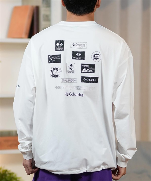 Columbia コロンビア 長袖 Tシャツ メンズ ロンT バックプリント 水陸両用 ユーティリティ 吸湿速乾 PM0739 ムラサキスポーツ限定