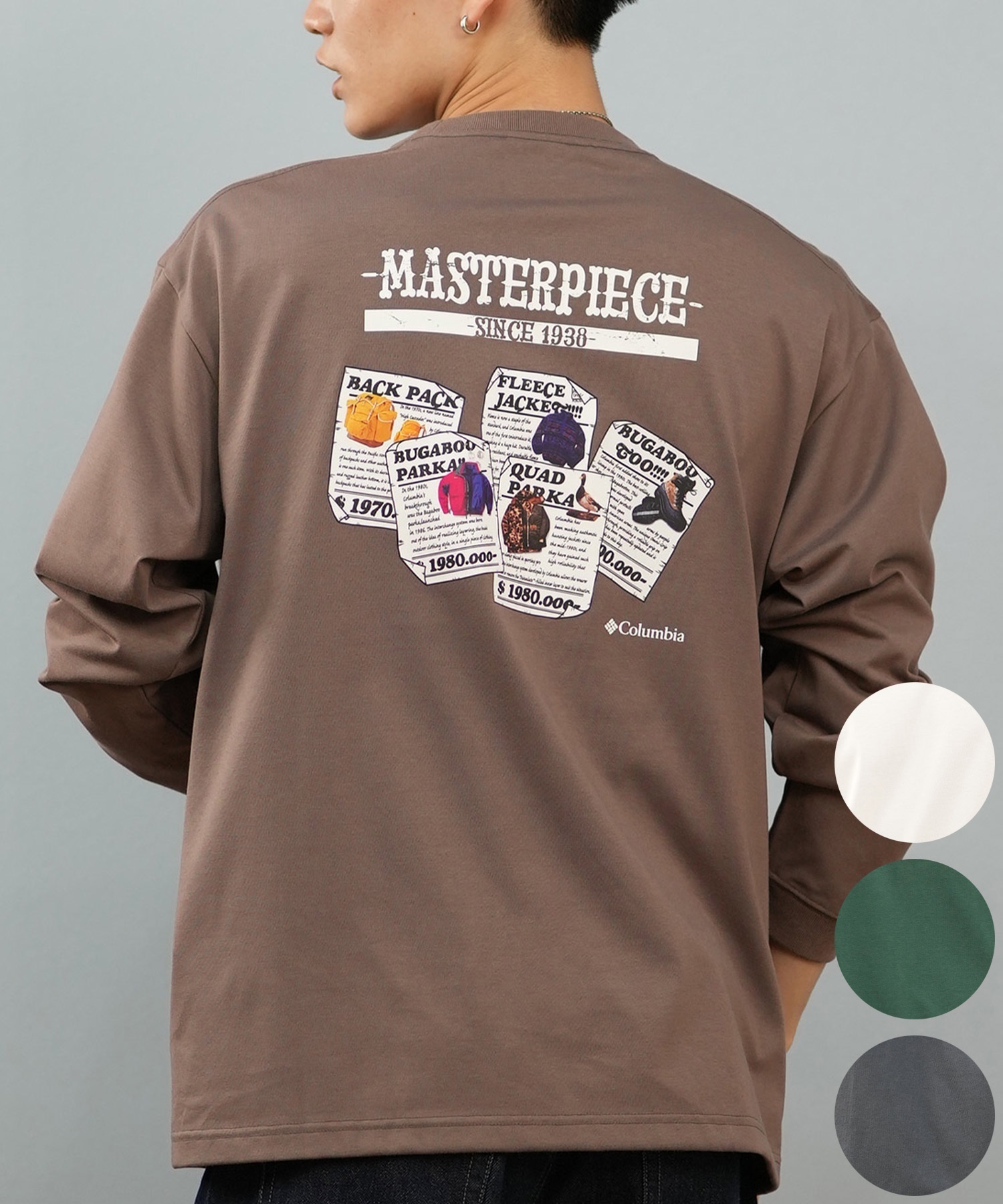 Columbia コロンビア 長袖 Tシャツ ロンT メンズ バックプリント 吸湿