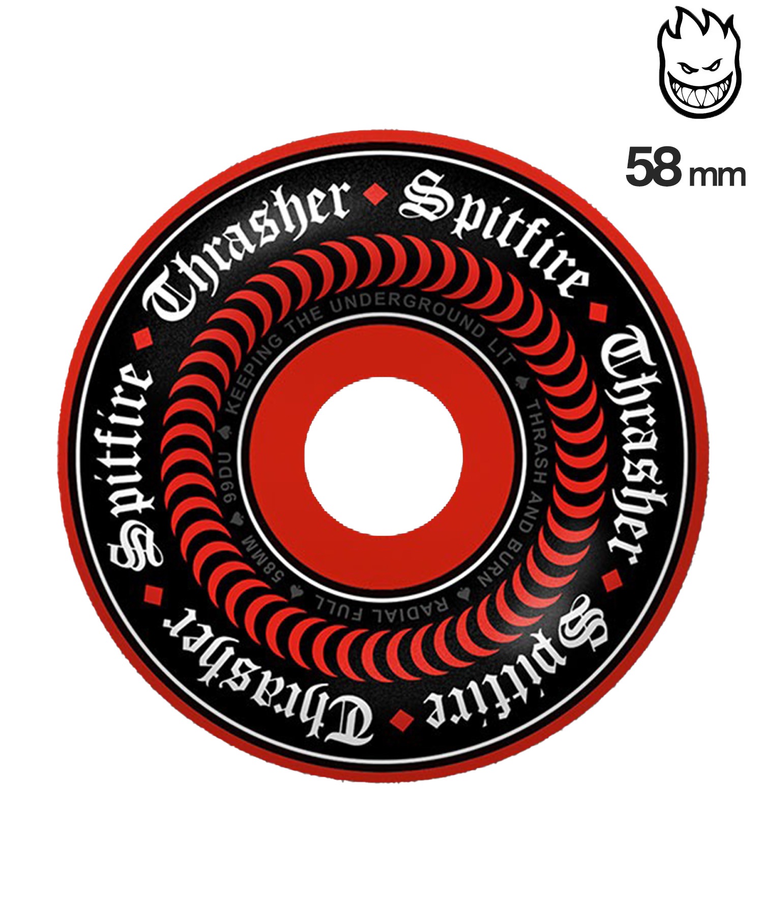 SPITFIRE WHEELS スピットファイヤー スケートボード ウィール RADIAL FULL F4 58mm 99A OATH ムラサキスポーツ(RED-58mm)
