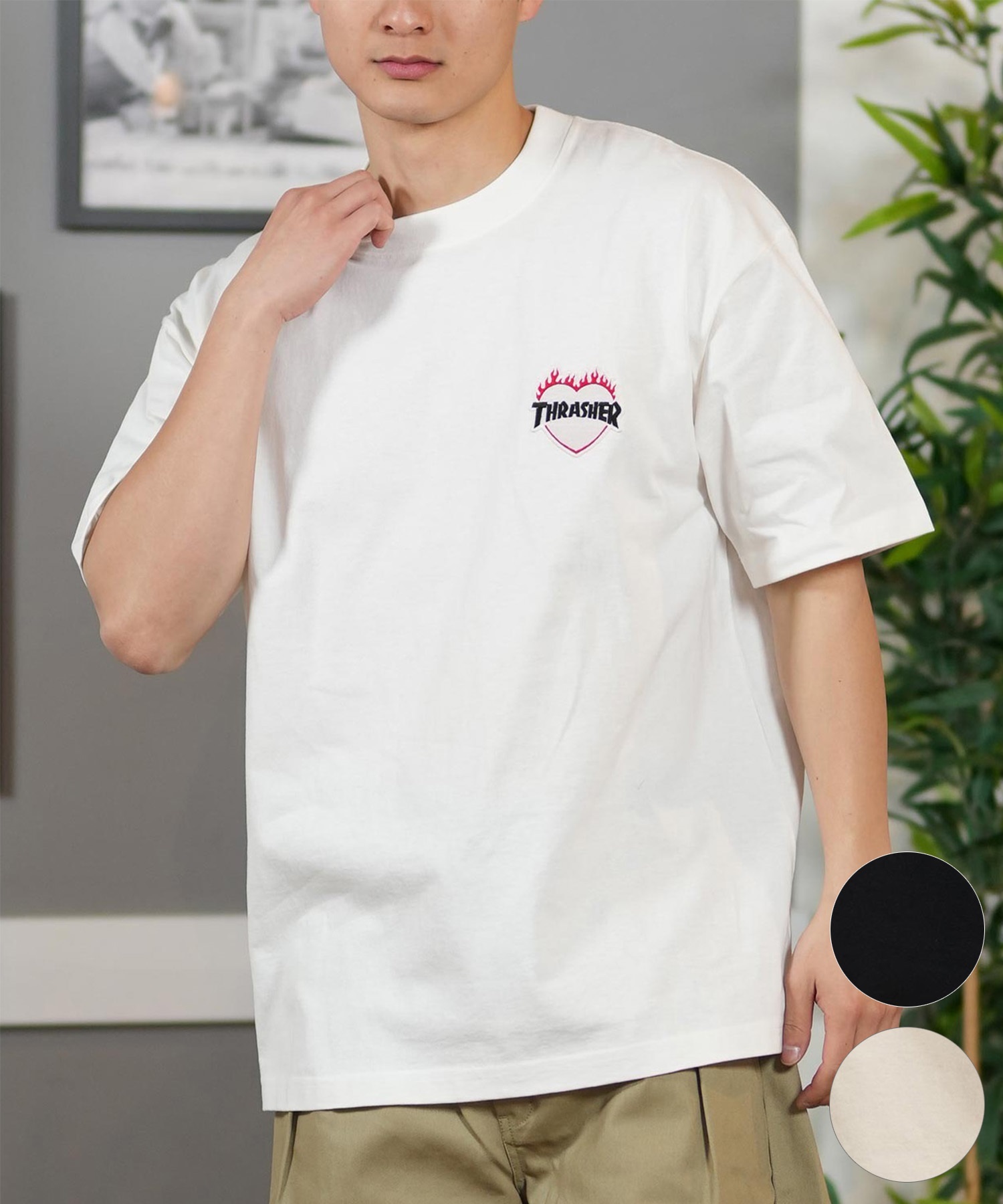 THRASHER スラッシャー 半袖 Tシャツ メンズ フロント刺繍