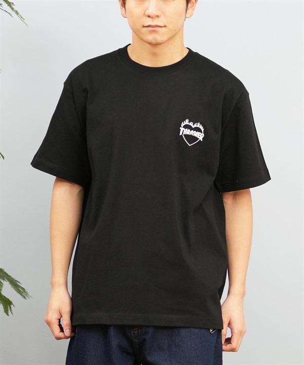 THRASHER スラッシャー 半袖 Tシャツ メンズ フロント刺繍 オーバーサイズ 252TH1ST040 ムラサキスポーツ限定