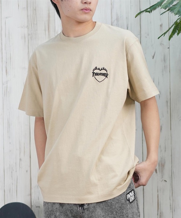 THRASHER スラッシャー 半袖 Tシャツ メンズ フロント刺繍 オーバーサイズ 252TH1ST040 ムラサキスポーツ限定