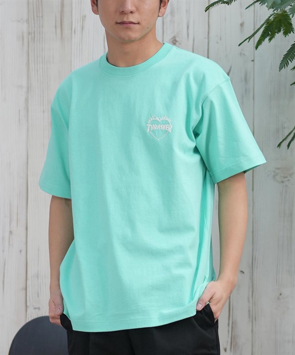 THRASHER スラッシャー 半袖 Tシャツ メンズ フロント刺繍 オーバーサイズ 252TH1ST040 ムラサキスポーツ限定