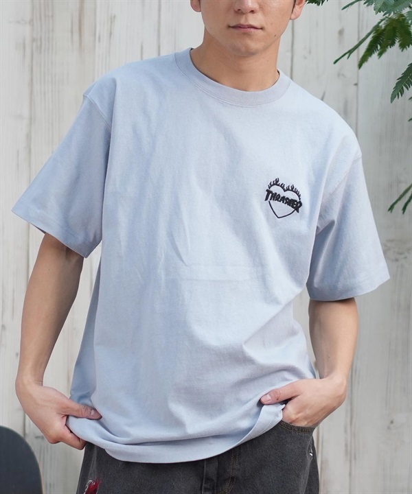 THRASHER スラッシャー 半袖 Tシャツ メンズ フロント刺繍 オーバーサイズ 252TH1ST040 ムラサキスポーツ限定