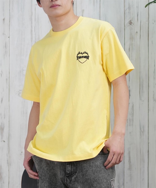 THRASHER スラッシャー 半袖 Tシャツ メンズ フロント刺繍 オーバーサイズ 252TH1ST040 ムラサキスポーツ限定