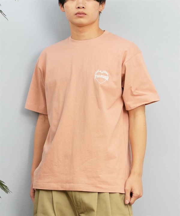 THRASHER スラッシャー 半袖 Tシャツ メンズ フロント刺繍 オーバーサイズ 252TH1ST040 ムラサキスポーツ限定