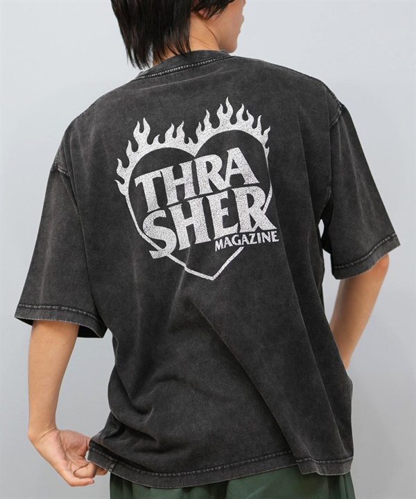 THRASHER スラッシャー 半袖 Tシャツ メンズ バックプリント オーバーサイズ ヴィンテージ加工 253TH1ST044 ムラサキスポーツ限定