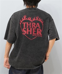 THRASHER スラッシャー 半袖 Tシャツ メンズ バックプリント オーバーサイズ ヴィンテージ加工 253TH1ST044 ムラサキスポーツ限定(RED-M)