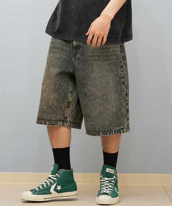 THRASHER スラッシャー ハーフパンツ ショートパンツ メンズ デニム ショーツ 膝下丈 ブランド刺繍 253TH1SP042 ムラサキスポーツ限定