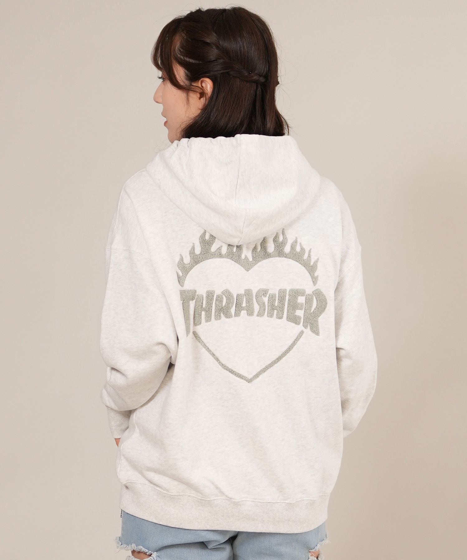 THRASHER スラッシャー ジップアップ パーカー レディース スウェット