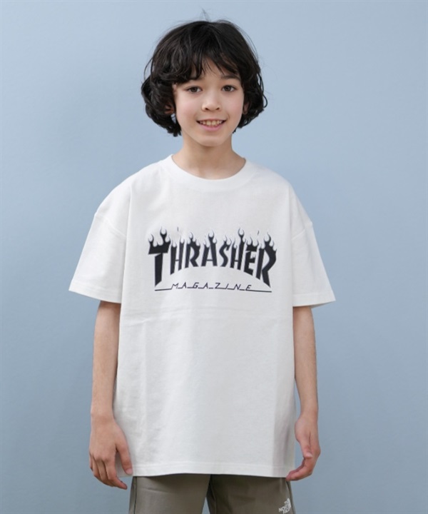 THRASHER スラッシャー 半袖 Tシャツ キッズ ジュニア FRAME LOGO SS T 25S401-42
