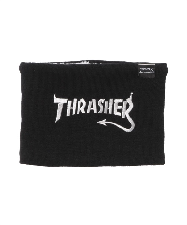 THRASHER スラッシャー ネックウォーマー キッズ ジュニア 子供 リバーシブル 防寒 Devil Tail LOGO 25TH-K55K