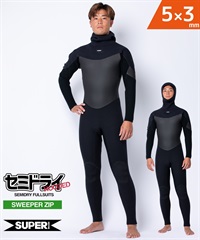 SUPER BRAND スーパーブランド ロングチェストジップ フーデット SB LCZ HDFL25FW ウェットスーツ セミドライ メンズ(BLK-M)
