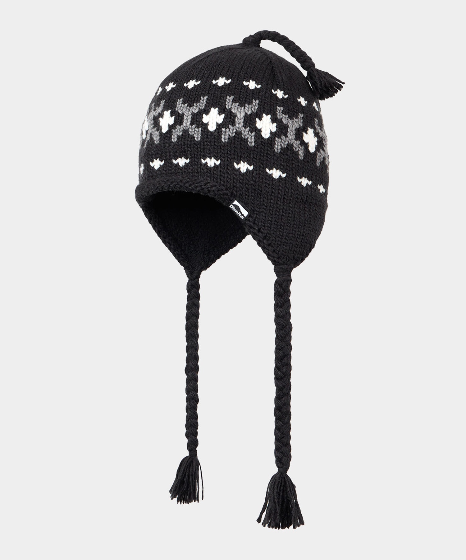 DIMITO ディミト SIMPLE CROCHET EAR FLAP BEANIE スノーボード ビーニー ニットキャップ ユニセックス ムラサキスポーツ 25-26モデル(BLACK-FREE)