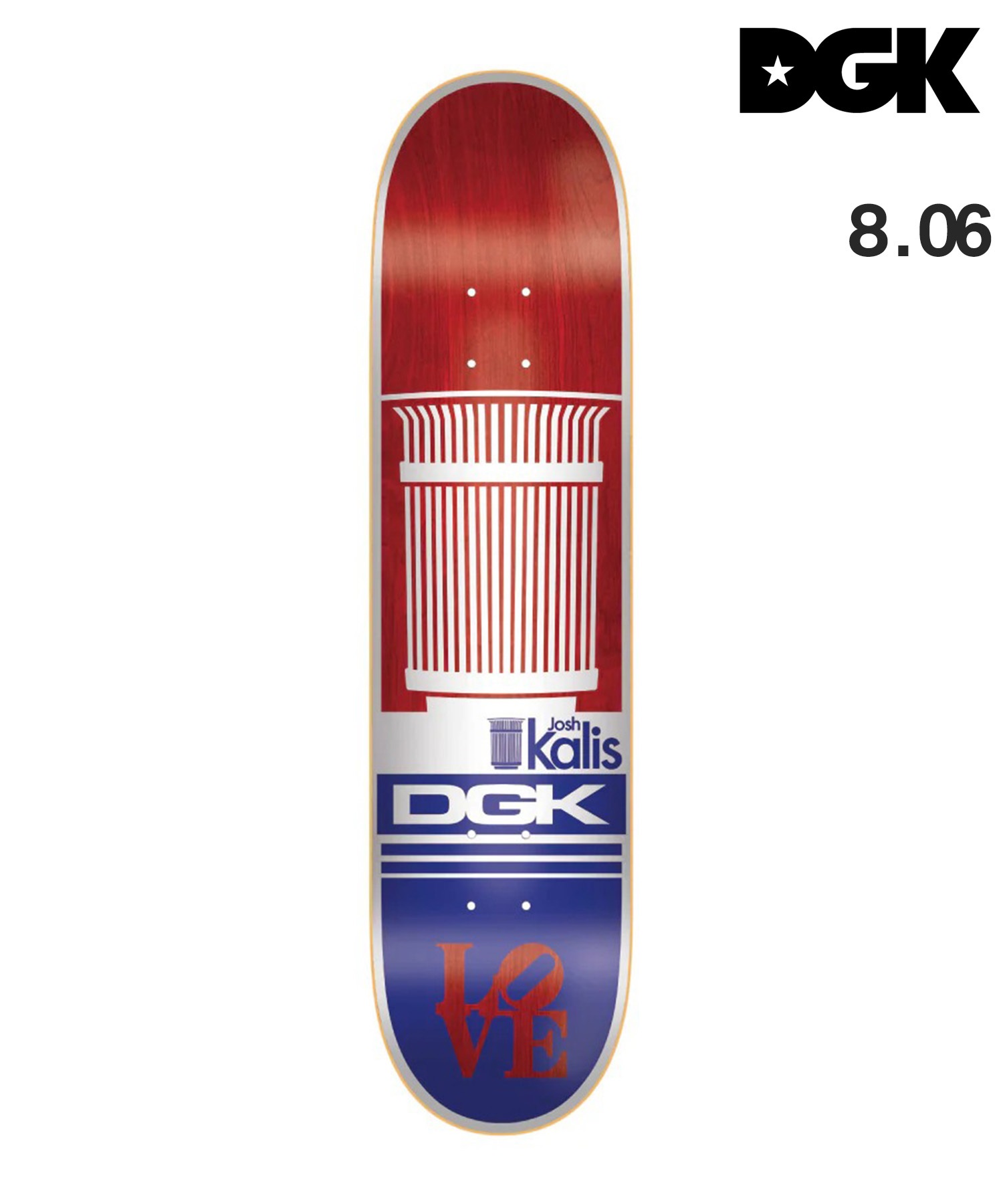DGK ディージーケー スケートボード デッキ 8.06inch HERITAGE JOSH KALIS ムラサキスポーツ 初心者(JK-8.06inch)