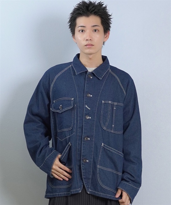 DEAR LAUREL ディアローレル デニム ジャケット Gジャン メンズ シンプル D25F-0104 ムラサキスポーツ限定