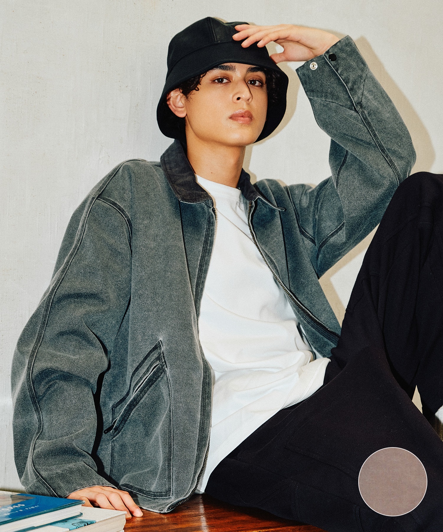 DEAR LAUREL ディアローレル アウター ワークジャケット メンズ ジップアップ DUCK WORK JACKET D25F-0106(GRY-M)