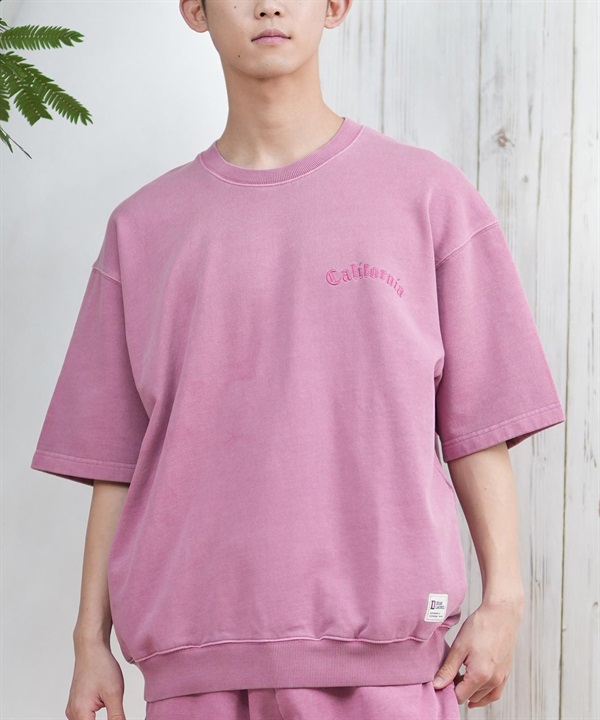 DEAR LAUREL ディアローレル トレーナー メンズ 半袖 クルーネック スウェットシャツ CAL PIGMENT S S CREW セットアップ対応 D25S1101