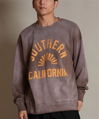 DEAR LAUREL ディアローレル トレーナー スウェット メンズ クルーネック カレッジロゴ風 ヴィンテージ加工 裏毛 Vintage Crew D25F-1101(BRN-M)