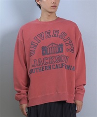 DEAR LAUREL ディアローレル × JACKSON MATISSE ジャクソンマティス トレーナー スウェット メンズ クルーネック カレッジロゴ 裏毛 DL25F-JM1101(RED-M)