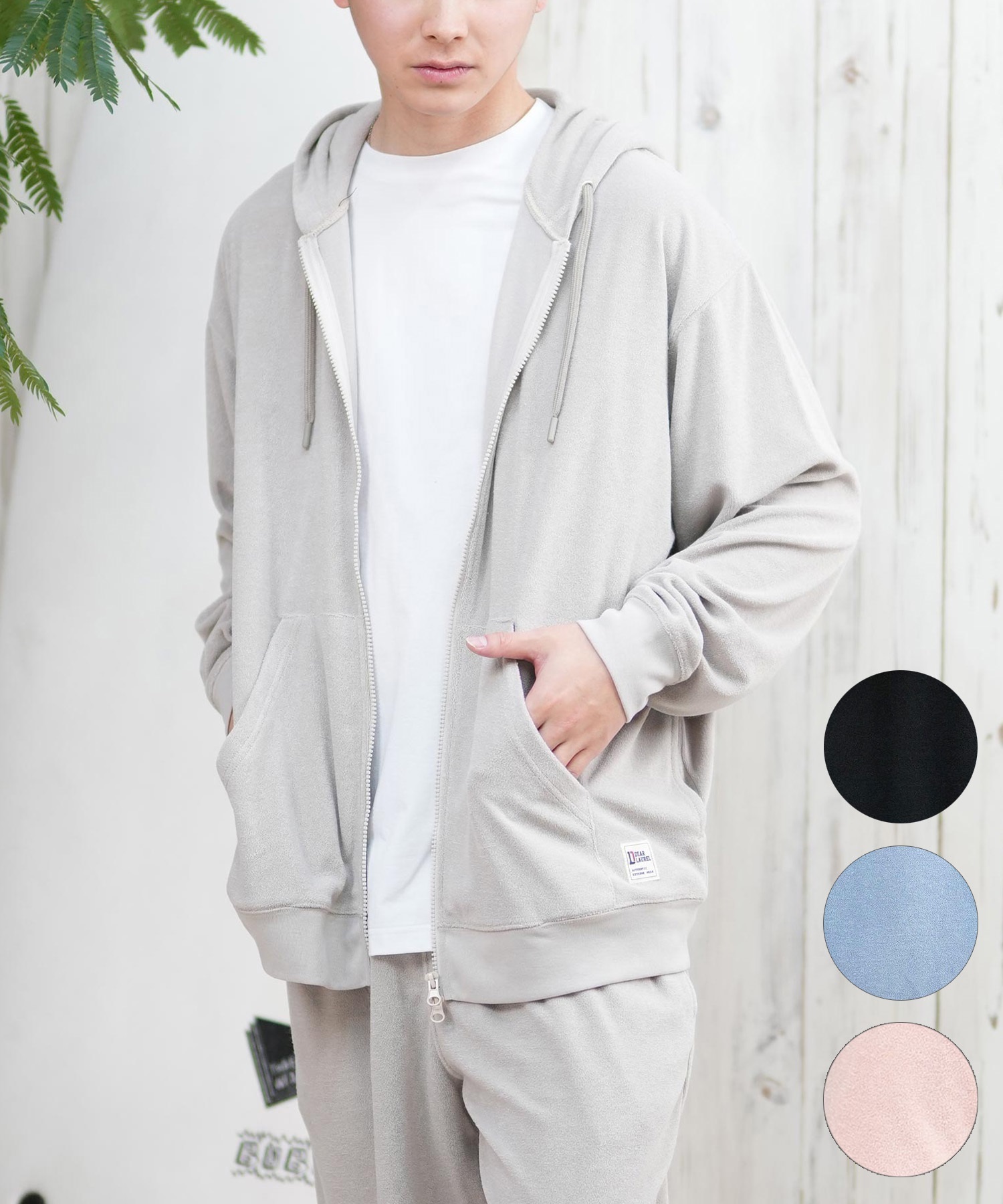 DEAR LAUREL ディアローレル パーカー ジップアップ メンズ 水陸両用 ユーティリティー UVカット セットアップ対応 D25S1201(BLK-M)