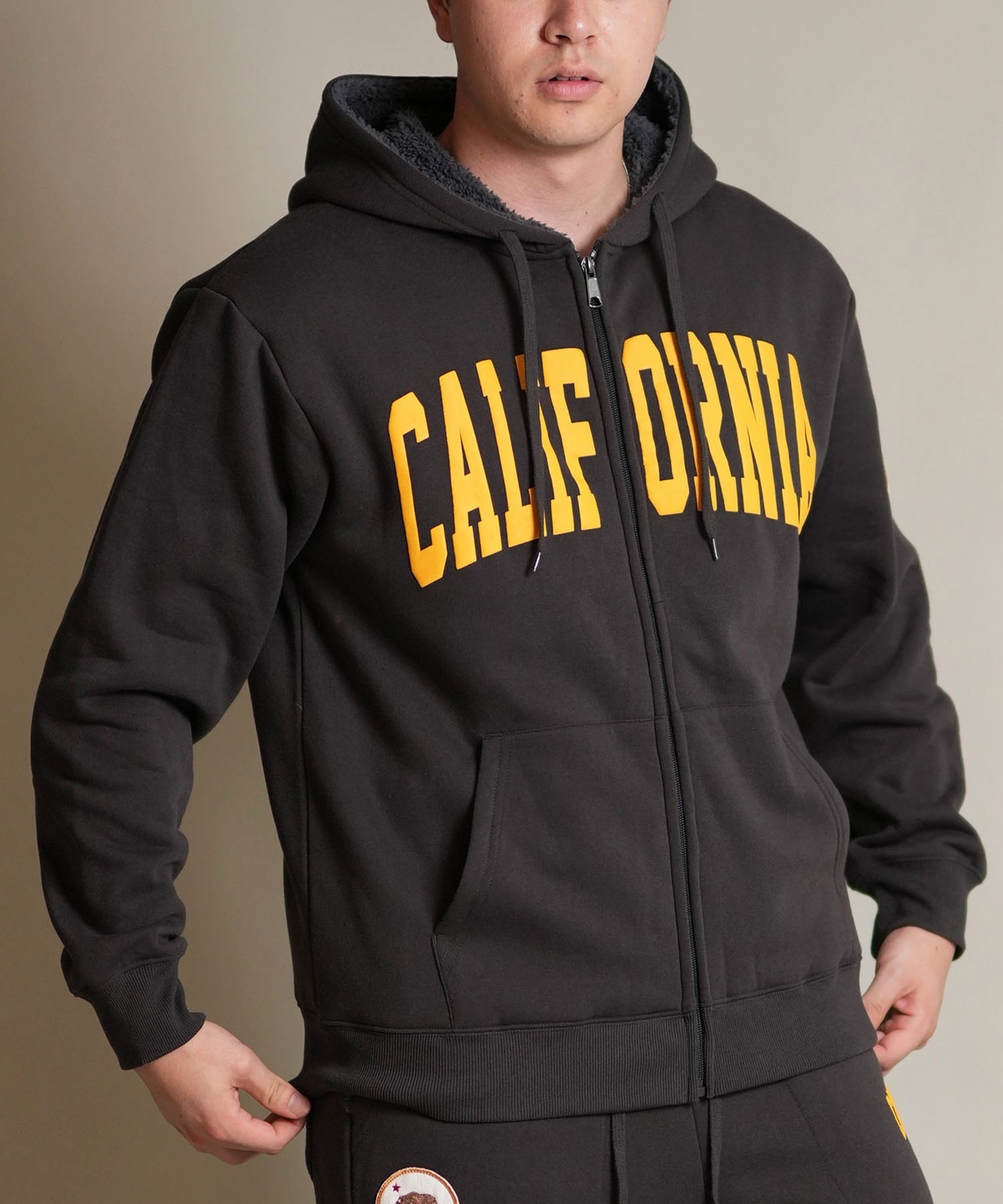 DEAR LAUREL ディアローレル ジップアップ パーカー メンズ ボア セットアップ対応 D25F-1201(BLK-M)