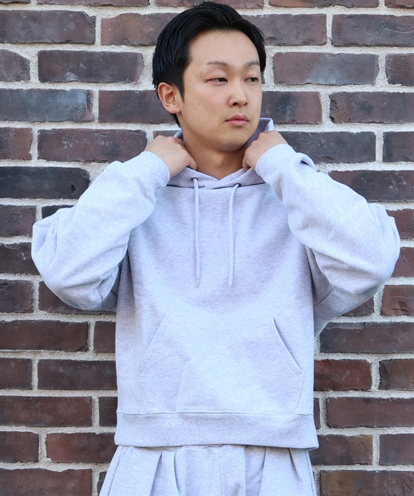DEAR LAUREL ディアローレル プルオーバー パーカー メンズ シンプル ショート丈 HEAVY SWEAT HOODIE D25F-1204