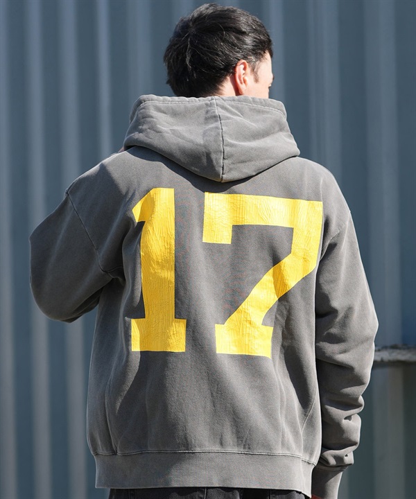 DEAR LAUREL ディアローレル ジップアップ パーカー メンズ バックプリント 古着風 ヴィンテージ加工 DL25F-JM1201 ムラサキスポーツ限定