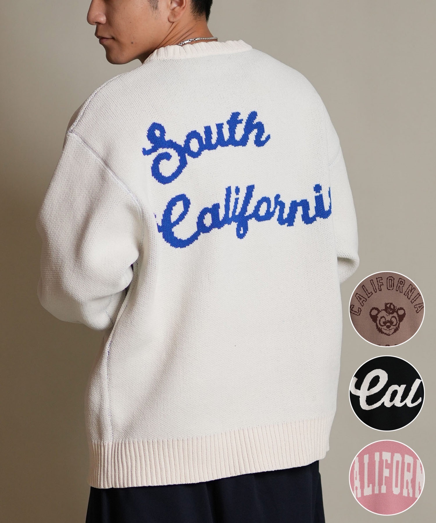 DEAR LAUREL ディアローレル ニット セーター メンズ CREW NECK KNIT CA D25F-1301(WHT-M)